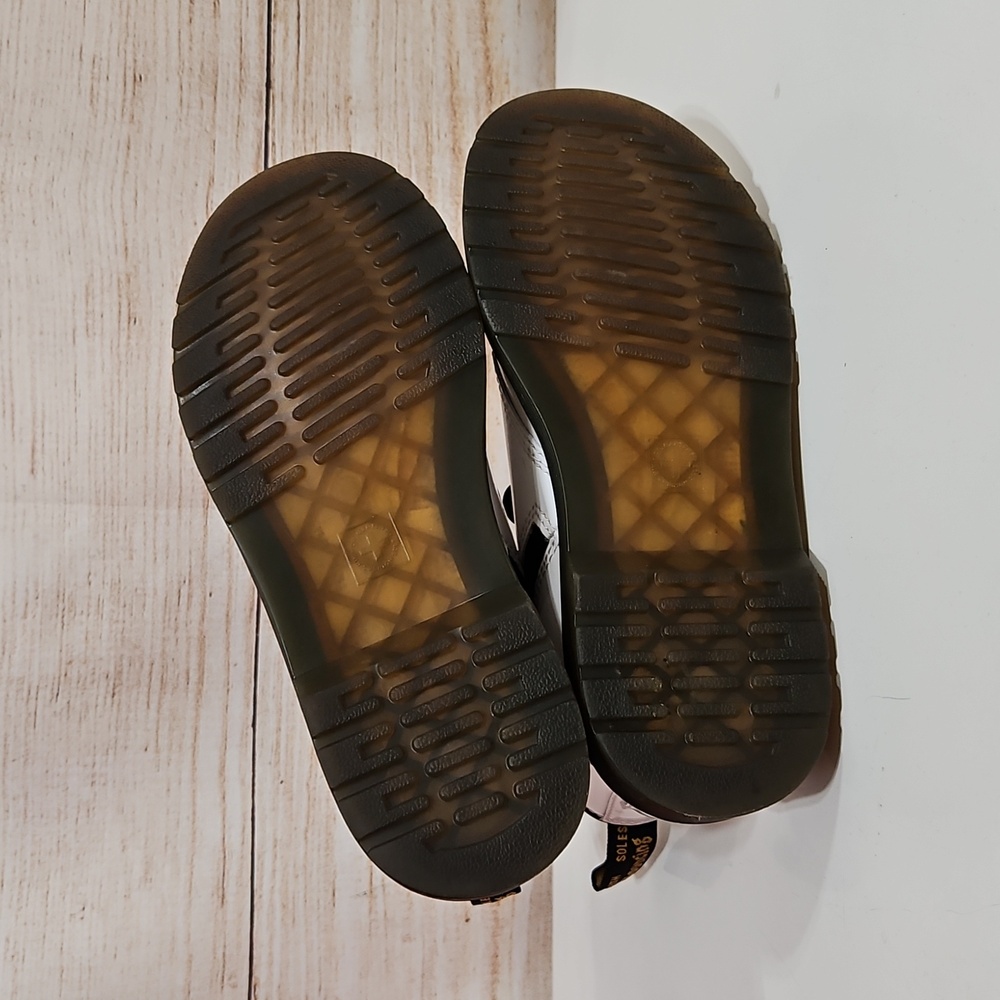 Dr. Martens White Patent Leather Combat Boots 4 - Picture 5 of 7